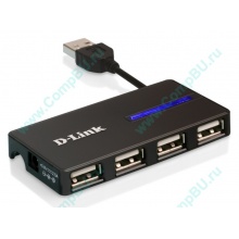 Карманный USB 2.0 концентратор D-Link DUB-104 в Северодвинске, USB хаб DLink DUB104 (Северодвинск)